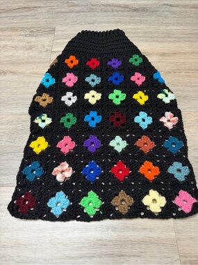 Handmade Extra Large  Black Granny Square Crochet Dog Sweater